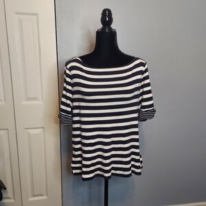 Lauren Ralph Lauren Striped Quarter Length Shirt Size XL Juniors